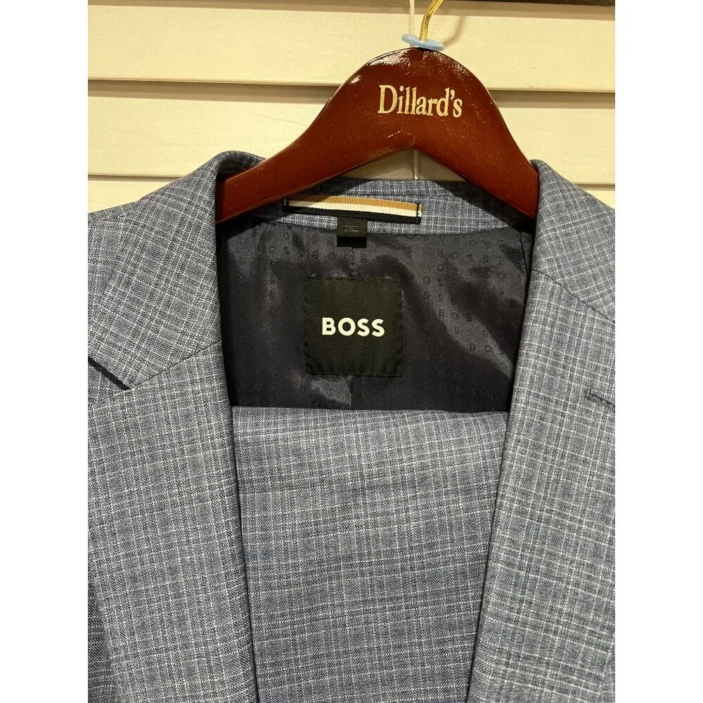 Hugo Boss Italian Wool Blue 2-Piece Suit - NWT Size 44L MSRP‎ $895